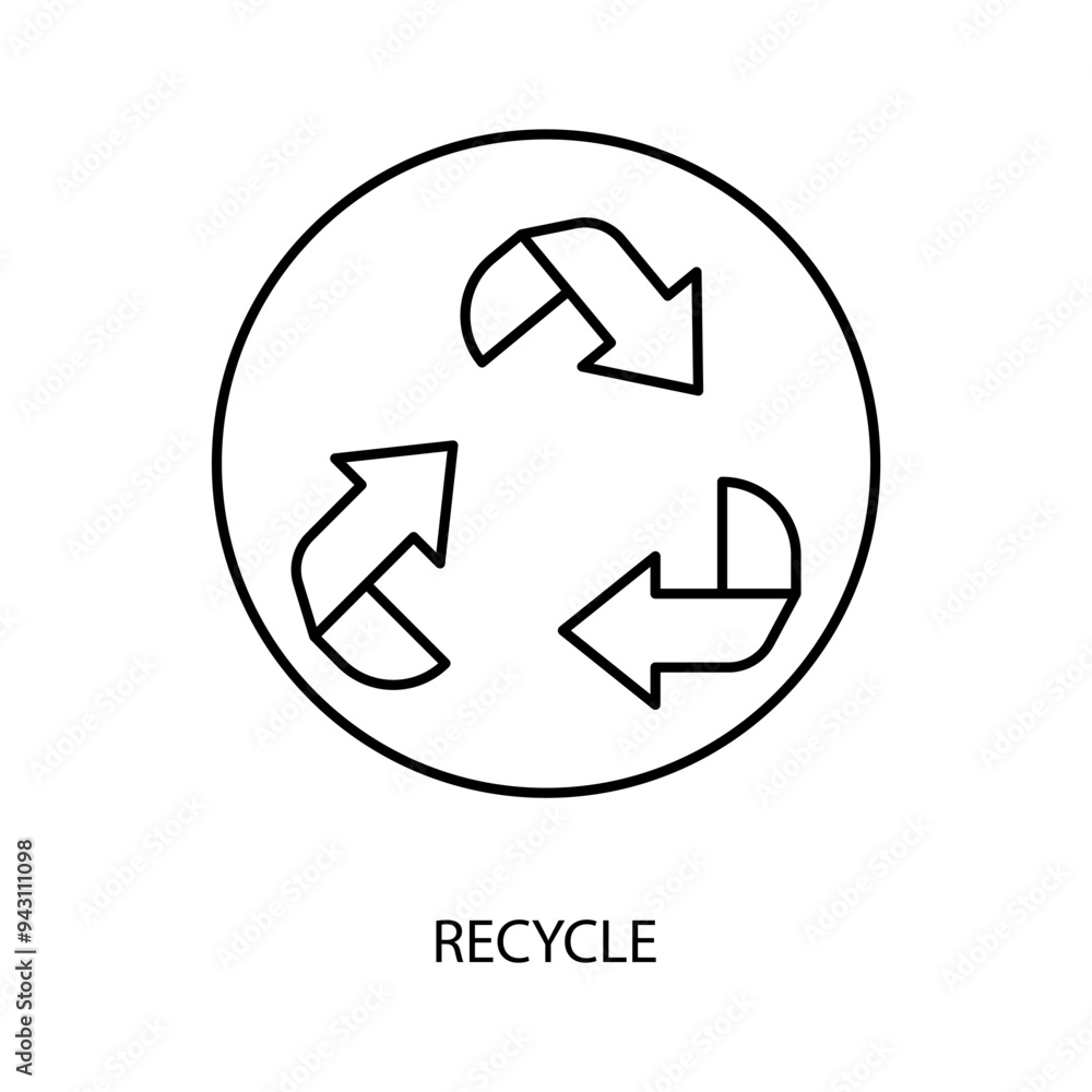 recycle concept line icon. Simple element illustration. recycle concept outline symbol design. recycle concept line icon. Simple element illustration. recycle concept outline symbol design.