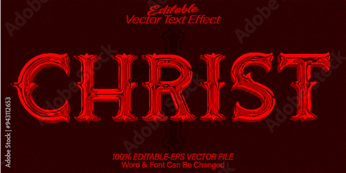 Christ Vector Text Effect Editable Alphabet Religion Jesus Christian God