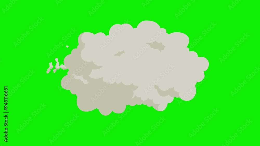 Cartoon smoke explosion on a green screen. Cartoon Smoke transition animation with key color. Chroma key, 4K video Cartoon smoke explosion on a green screen. Cartoon Smoke transition animation with key color. Chroma key, 4K video