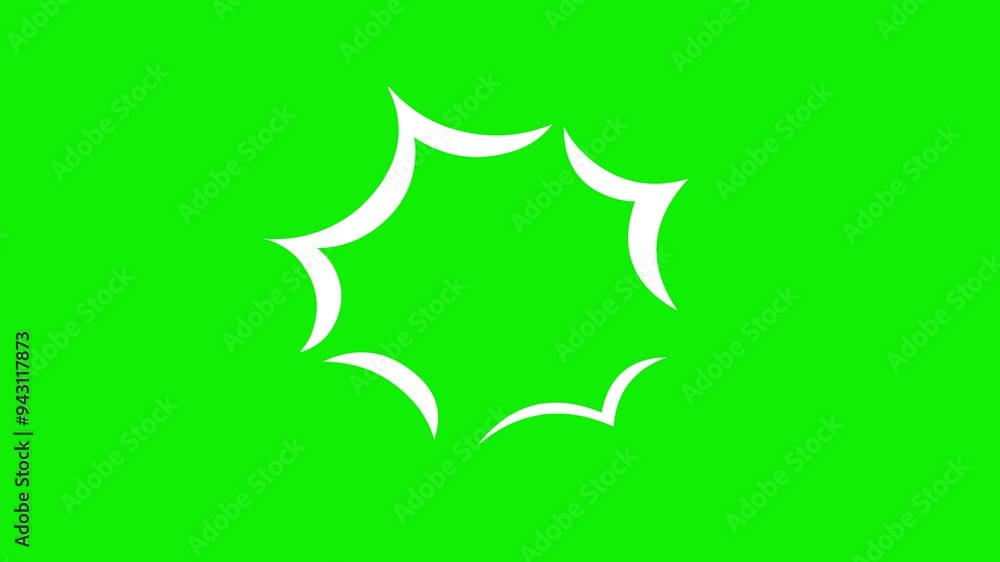 Cartoon motion graphics green screen with key color. 4K video Cartoon explosion Cartoon motion graphics green screen with key color. 4K video Cartoon explosion