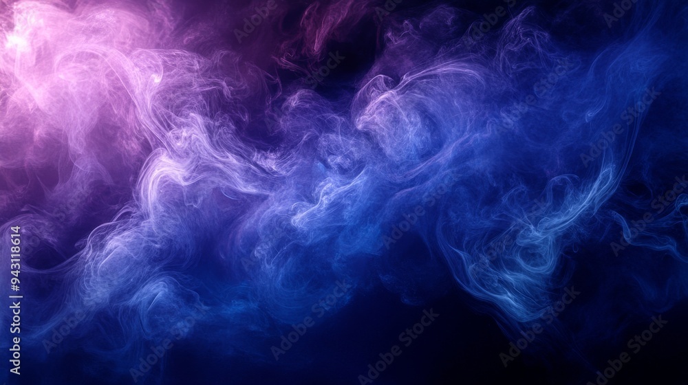 Abstract smoke-like patterns in deep blues and purples, ethereal and mysterious Abstract smoke-like patterns in deep blues and purples, ethereal and mysterious