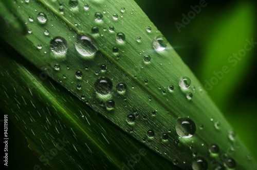 Macro shot of grass with water drops