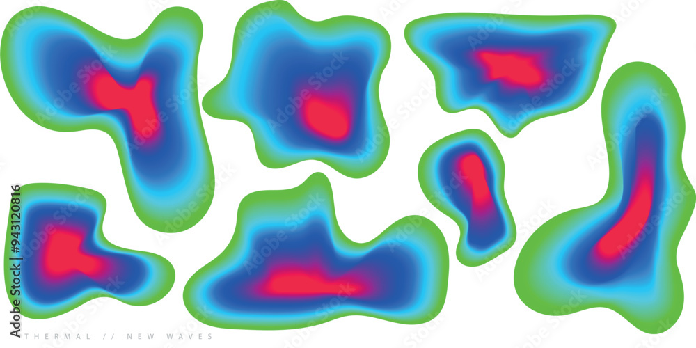 thermal map, heat map, abstract forms thermal map, heat map, abstract forms