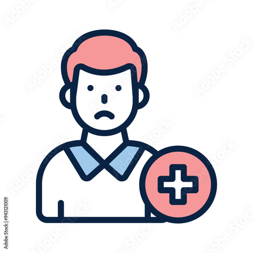 Well designed icon of patient in editable design style