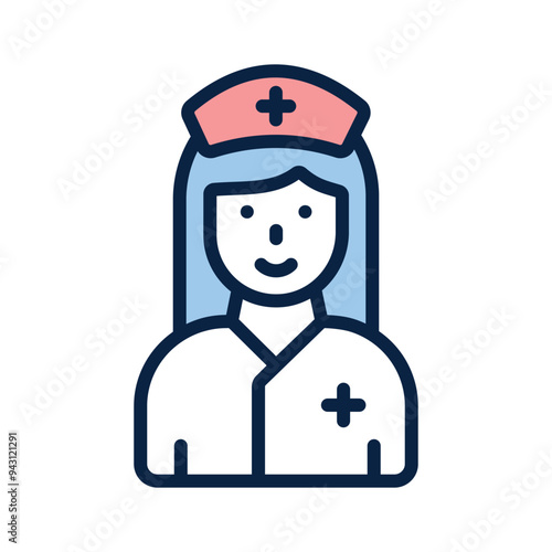 Nurse icon isolated on a white background