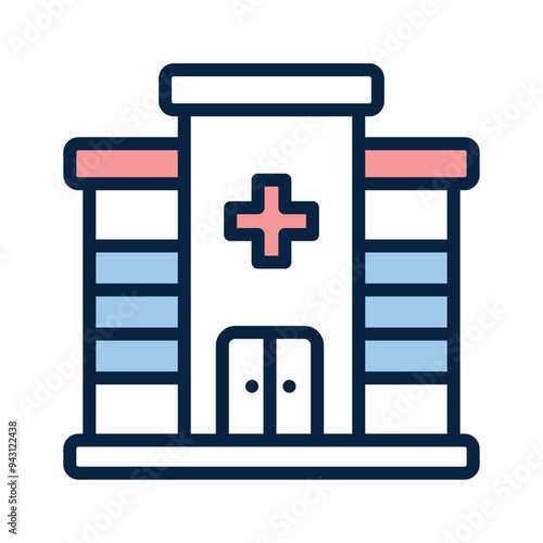 Hospital building icon, medical center, healthcare services and medical treatment facilities