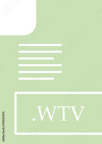 WTV File format icon fill insidse with symbol photo