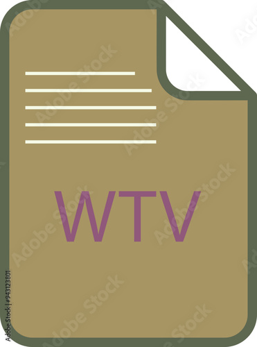 WTV File icon fill and outline rounded corners photo