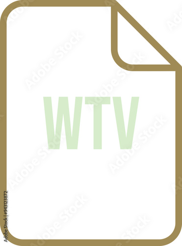 WTV File icon fill rounded corners bold outline photo