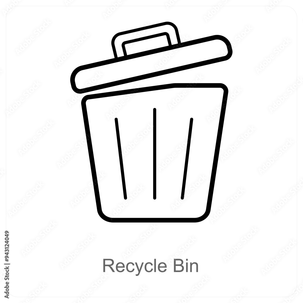 Recycle Bin and delete icon concept Recycle Bin and delete icon concept