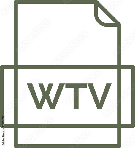 WTV File icon thick outline rounded corners photo