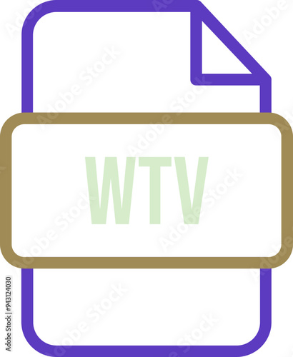 WTV File icon with bold outline