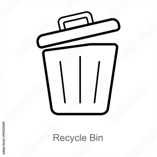 Recycle Bin and delete icon concept