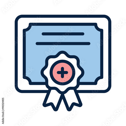 An official document, beautiful design of medical certificate, vector icon