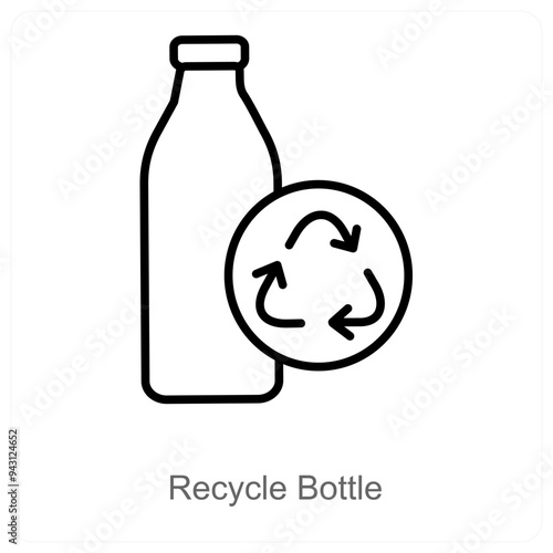Recycled Bottle and ecology icon concept
