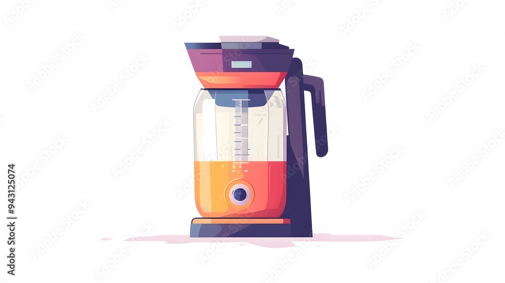 Electric Coffee Maker Cartoon Illustration. Electric Coffee Maker Cartoon Illustration.