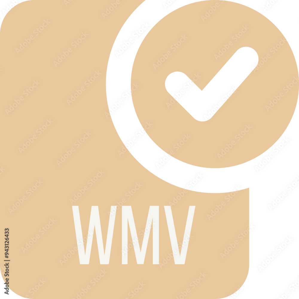 WMV ip file icon with black checked mark WMV ip file icon with black checked mark