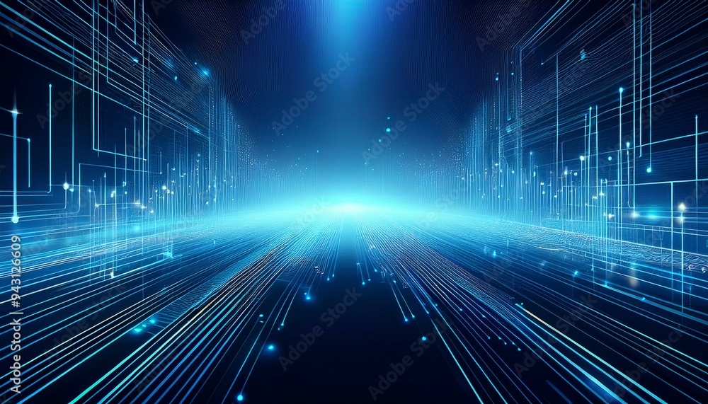 custom made wallpaper toronto digitalabstract blue tehcnology background with lines and points