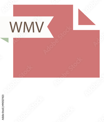 WMV File format icon roe color fill