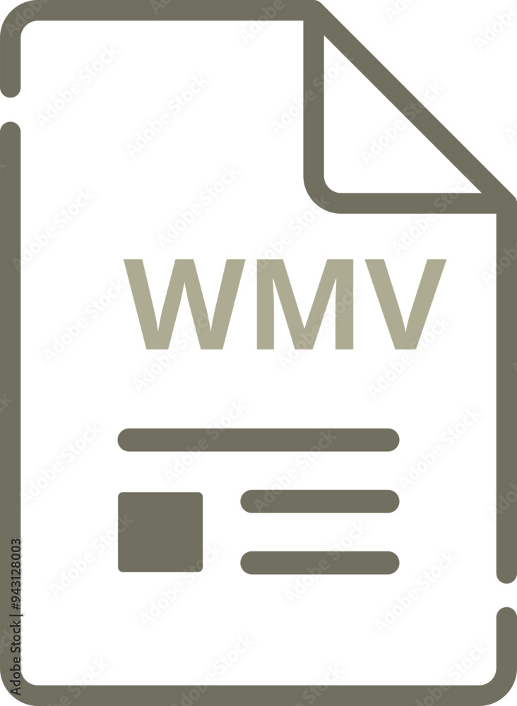 WMV File icon minimal outline with symbols WMV File icon minimal outline with symbols