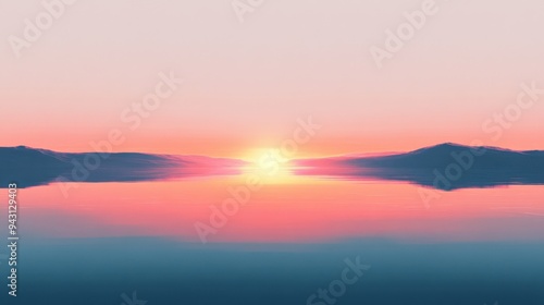 Minimal Lakes and Mountains with Sunset