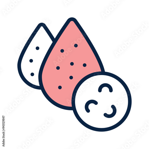 Trendy icon of a blood droplet with bacteria, symbolizing infected or contaminated blood