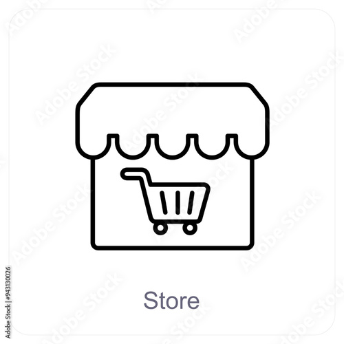 Store and ecommerce ico concept