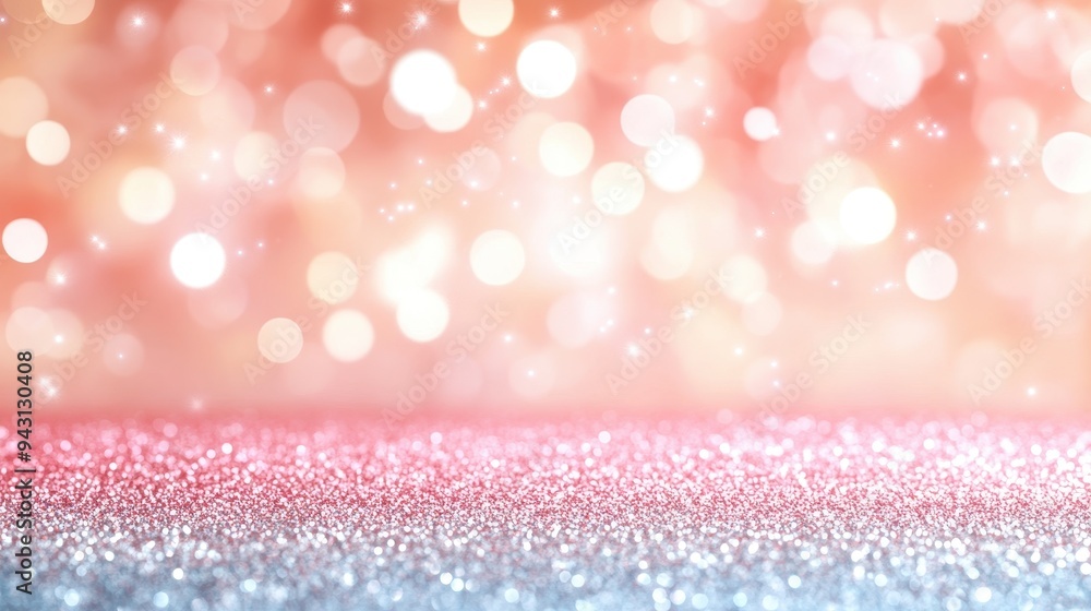 Sparkling pink and silver bokeh background with glitter Sparkling pink and silver bokeh background with glitter