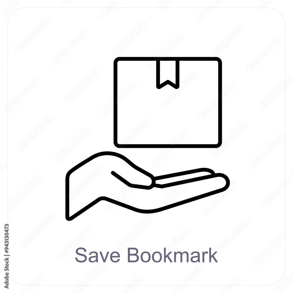 Save Bookmark and box icon concept Save Bookmark and box icon concept