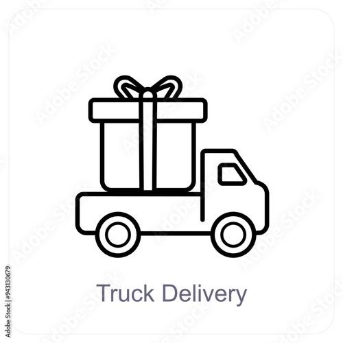 Truck Delivery and delivery icon concept