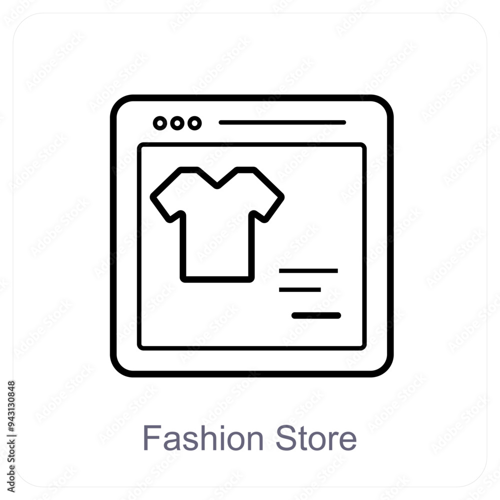 Fashion Store and ecommerce icon concept Fashion Store and ecommerce icon concept