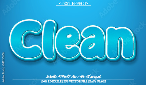 Clean  Vector Text Effect Editable Alphabet  Blue Hygiene Fresh Soap