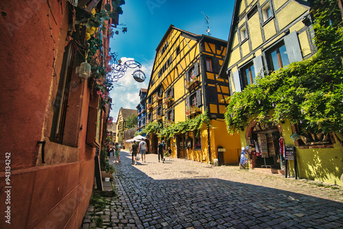Riquewihr town in the Alsace region (Grand Est, France)