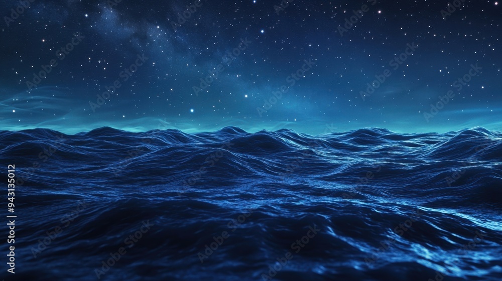 The rough seas under the night sky The rough seas under the night sky
