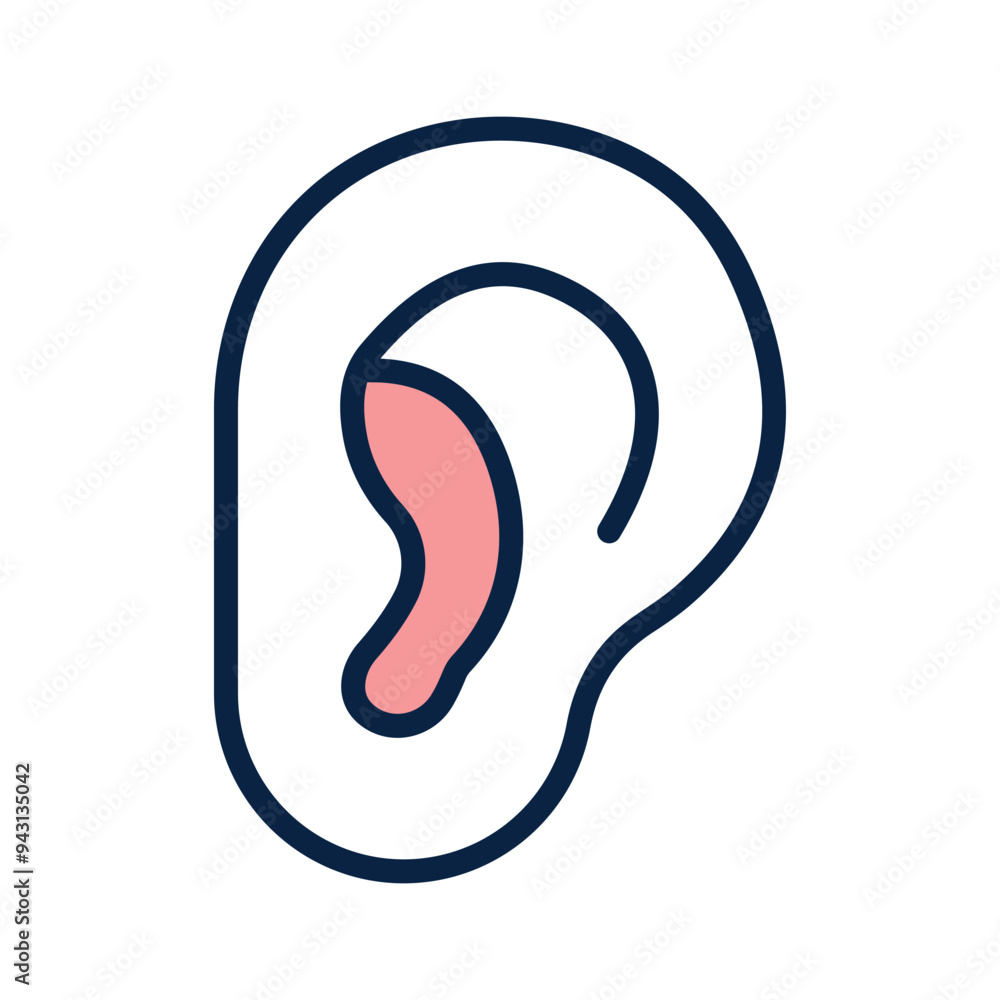 Modern icon of ear organ in editable flat style Modern icon of ear organ in editable flat style