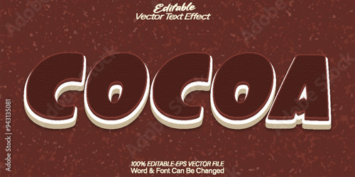 Cocoa Vector Text Effect Editable Alphabet Brown Biscuit Caffeine Cake Chocolate