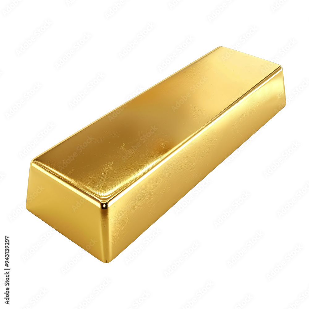 Floating gold bar on transparent background PNG Floating gold bar on transparent background PNG