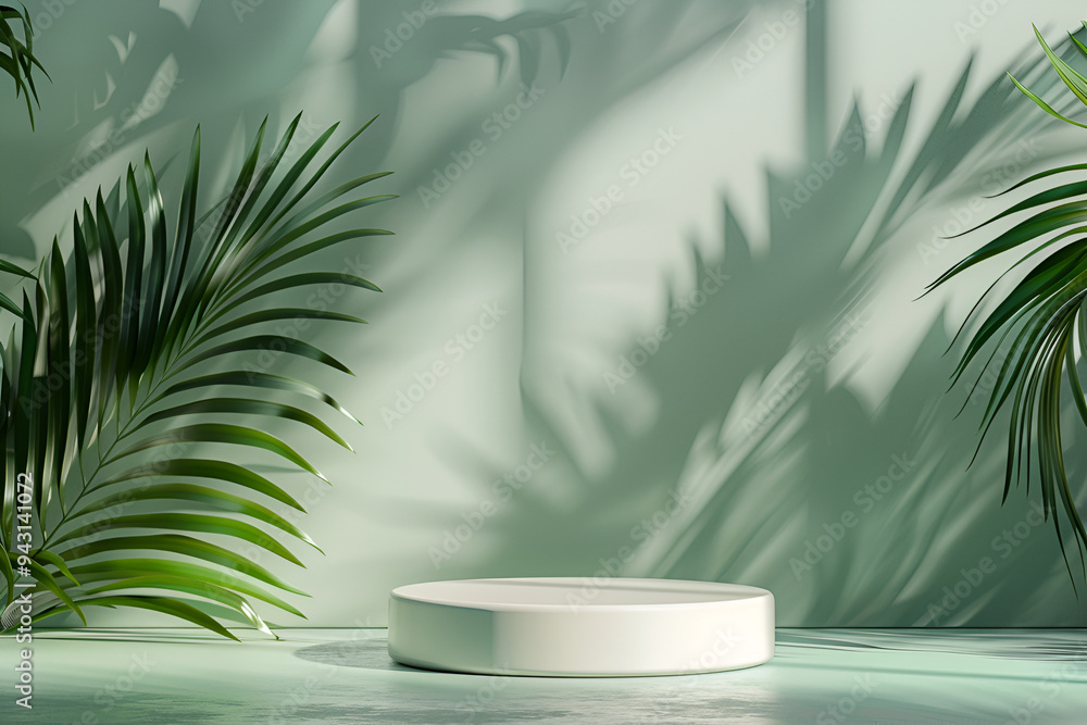 Podium background product green nature 3D forest stand white plant. Cosmetic background product podium display wood jungle studio garden beauty platform presentation, White Podium with Green Leaves
Podium background product green nature 3D forest stand white plant. Cosmetic background product podium display wood jungle studio garden beauty platform presentation, White Podium with Green Leaves