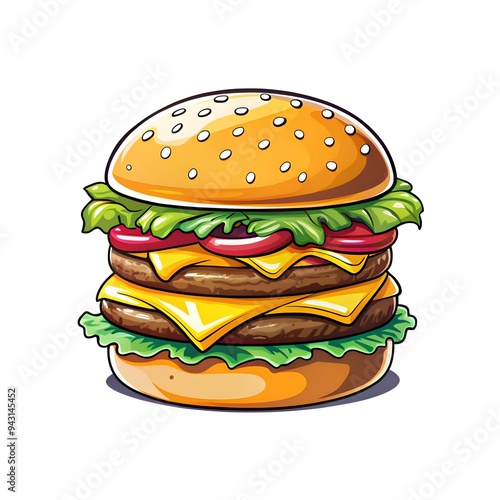 hamburger isolated on a white background 