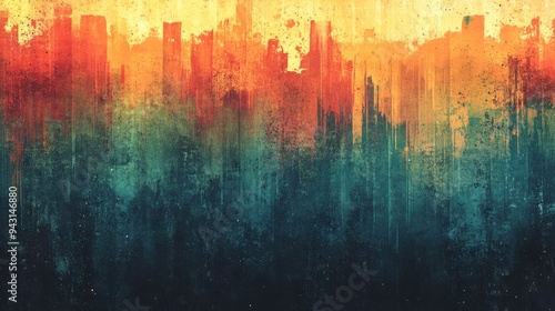 Abstract Cityscape with Vibrant Colors photo