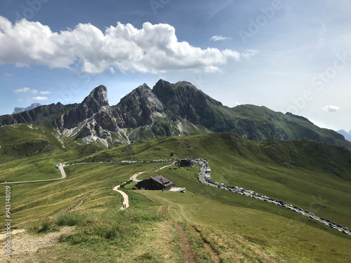 Wallpaper Mural mountain landscape with winding road in the mountains, shelter Torontodigital.ca
