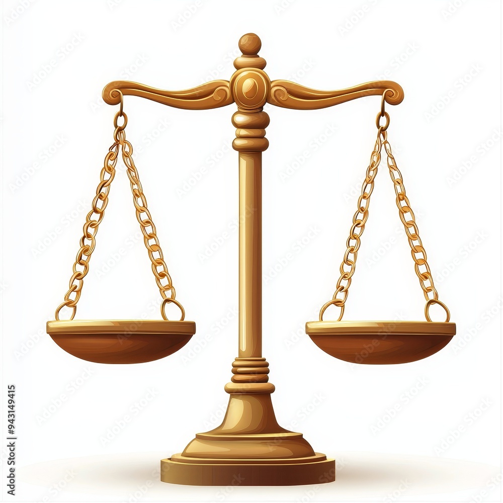 The Scale of Justice png 3D element has a transparent background The Scale of Justice png 3D element has a transparent background
