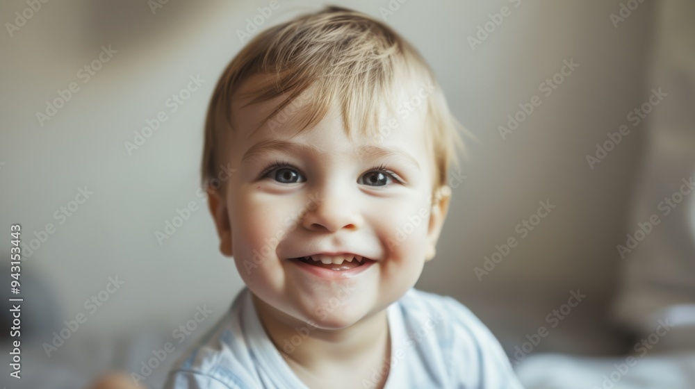 A cheerful baby with a wide smile and sparkling eyes, bathed in natural light, exuding pure joy and innocence. A cheerful baby with a wide smile and sparkling eyes, bathed in natural light, exuding pure joy and innocence.
