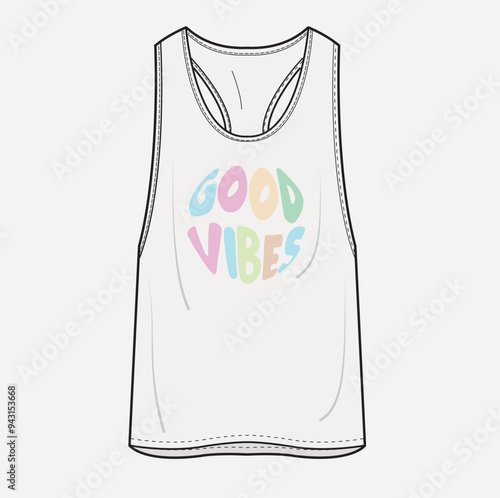 tank top whit good vibes logo