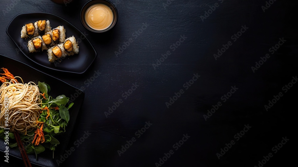 Close-up of a waffle on a wooden board with ingredients in the background. Close-up of a waffle on a wooden board with ingredients in the background.