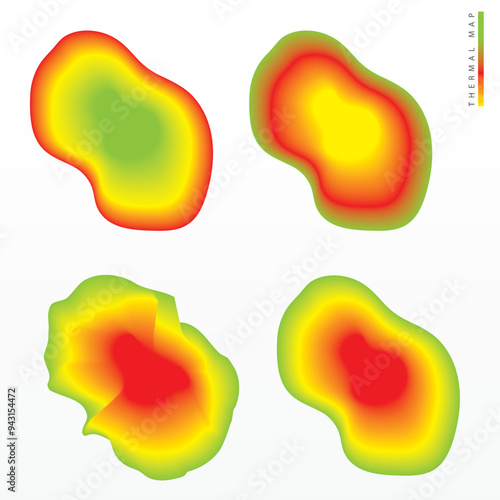 thermal map, heat map, abstract forms