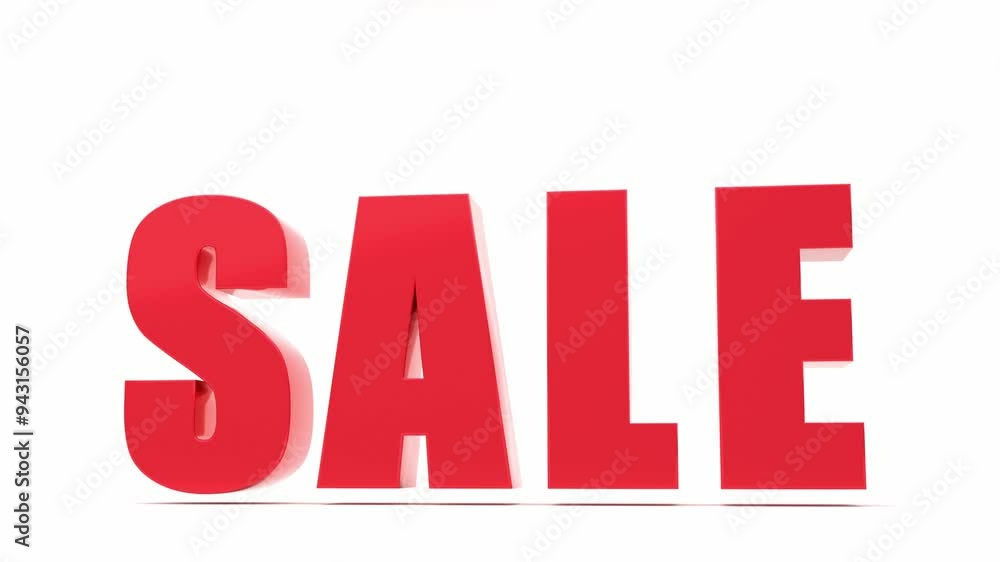 Red SALE sign on white background Text 3D render. ideal for promotional materials, discounts, shopping, store, special price ,and sales advertisements Red SALE sign on white background Text 3D render. ideal for promotional materials, discounts, shopping, store, special price ,and sales advertisements