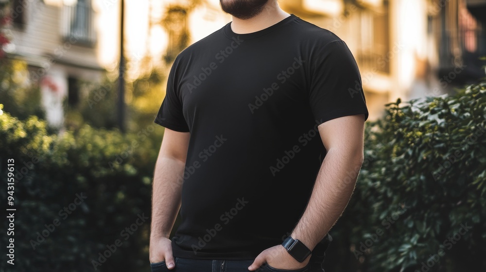 Plus size stylish man wearing a Tee tshirt for product mockup Plus size stylish man wearing a Tee tshirt for product mockup