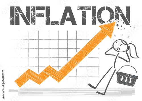 Inflation - So teuer ist der Einkauf - Symbolbild Vektor Illustration