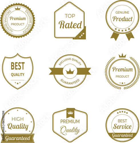 Vector illustration set of high quality seals and stamps. Includes premium, certified labels and tags. Ideal for certification, assurance and premium designs.